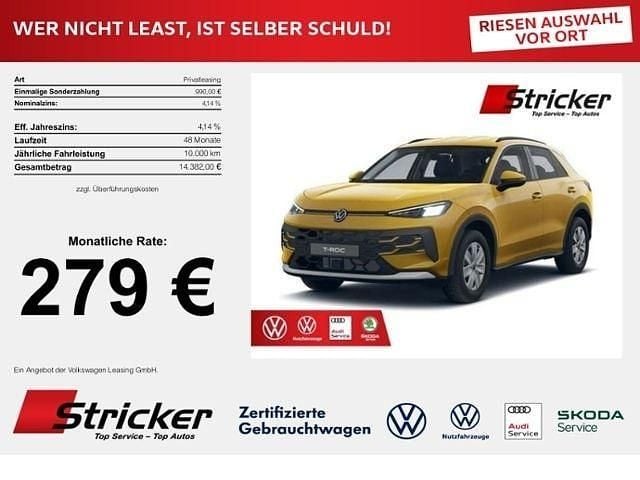Canary yellow Neu 2025 VW T-Roc Life SUV | 27.789 € (Superpreis) - Bild 1/4