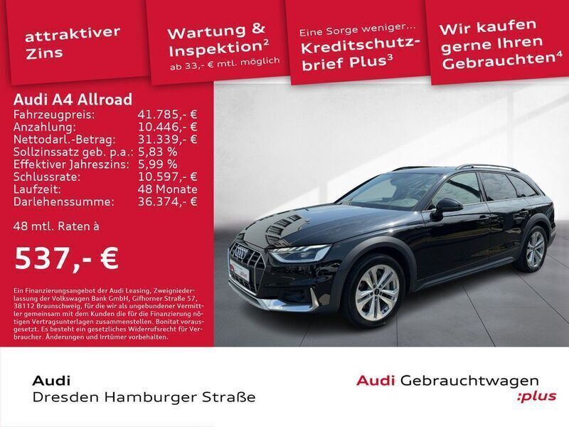 Mythosschwarz metallic Gebraucht 2022 Audi A4 Allroad Ambiente Kombi | 41.785 € (Fairer Preis) - Bild 1/3