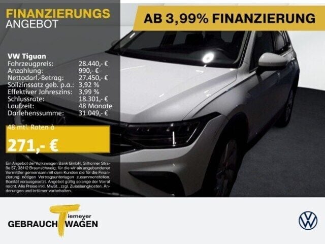 Gebraucht VW Tiguan Move 122 PS (89 kW) 2024 Weiß SUV