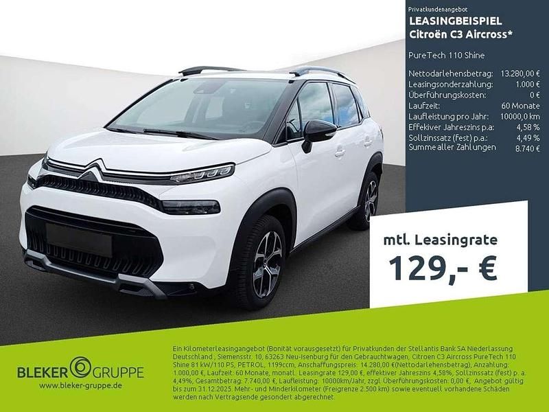Gebraucht Citroën C3 Aircross PureTech 110 PS (80 kW) 2023 Lack weiss banquise/typ aussenverkleidung spiegel flach standard SUV
