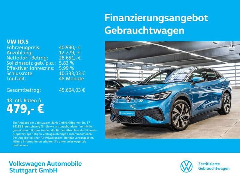 Costa azul metallic/schwarz Gebraucht 2024 VW ID.5 Pro SUV | 40.930 € (Superpreis) - Bild 1/4