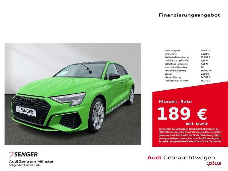 Grün Gebraucht 2022 Audi A3 e-tron S-Line Kleinwagen | 29.880 € (Fairer Preis) - Bild 1/4