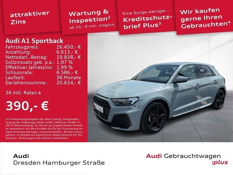 Pfeilgrau perleffekt Gebraucht 2024 Audi A1 Sportback S-Line Kleinwagen | 26.450 € (Fairer Preis) - Bild 1/3