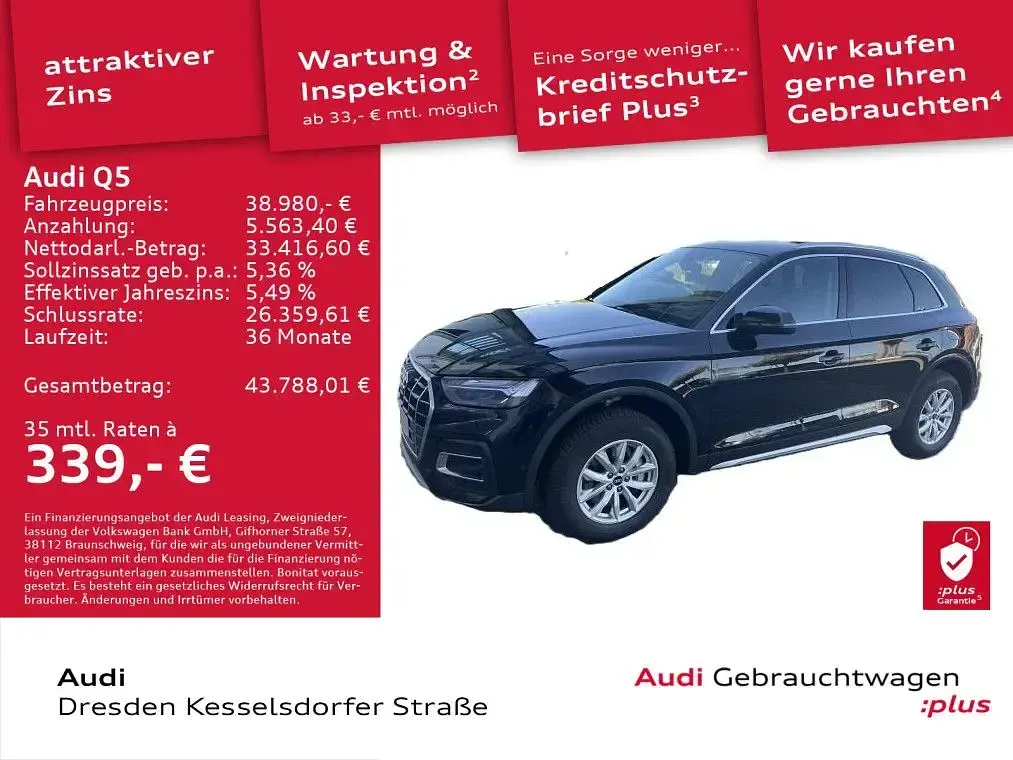 Gebraucht Audi Q5 Advanced Plus 299 PS (219 kW) 2023 Mythosschwarz metallic SUV