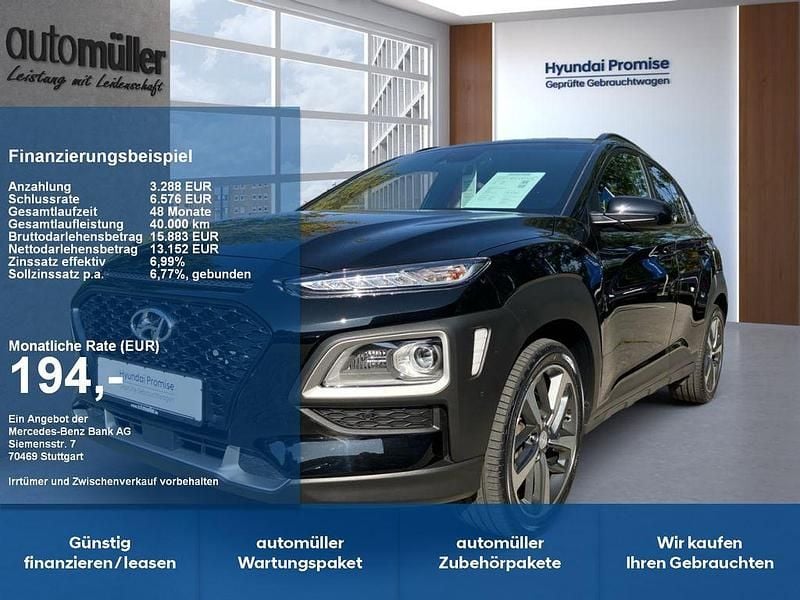 Schwarz phantom black / mic Gebraucht 2020 Hyundai Kona Advantage SUV | 16.240 € (Fairer Preis) - Bild 1/4