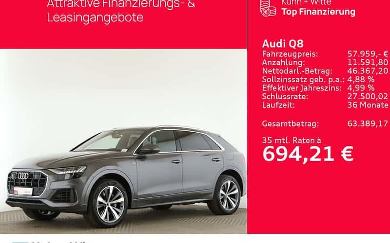 Grau Gebraucht 2021 Audi Q8 Basis SUV | 57.959 € (Fairer Preis) - Bild 1/4