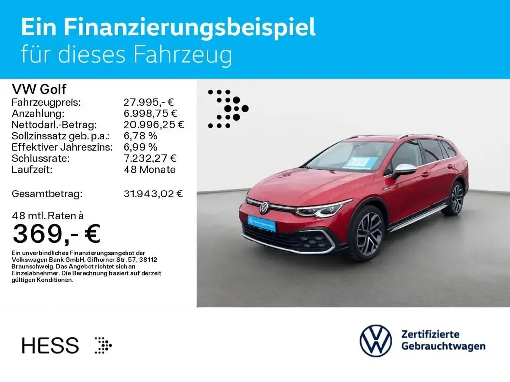 Gebraucht VW Golf Alltrack 200 PS (147 kW) 2021 Kings red metallic Kombi