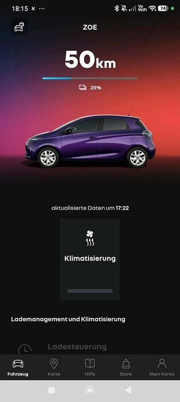 Gebraucht Renault Zoe LIMITED 55 kW (75 PS) 2019 Violet Kleinwagen
