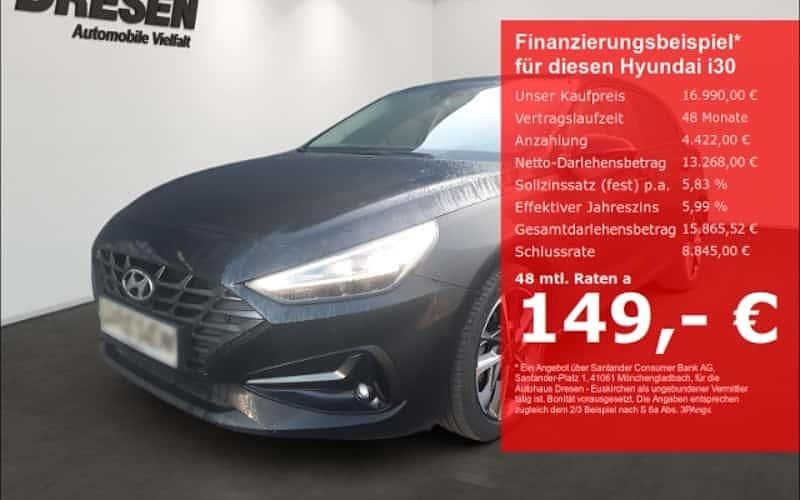 Schwarz Gebraucht 2021 Hyundai i30 Edition 30+ Limousine | 16.990 € (Fairer Preis) - Bild 1/4