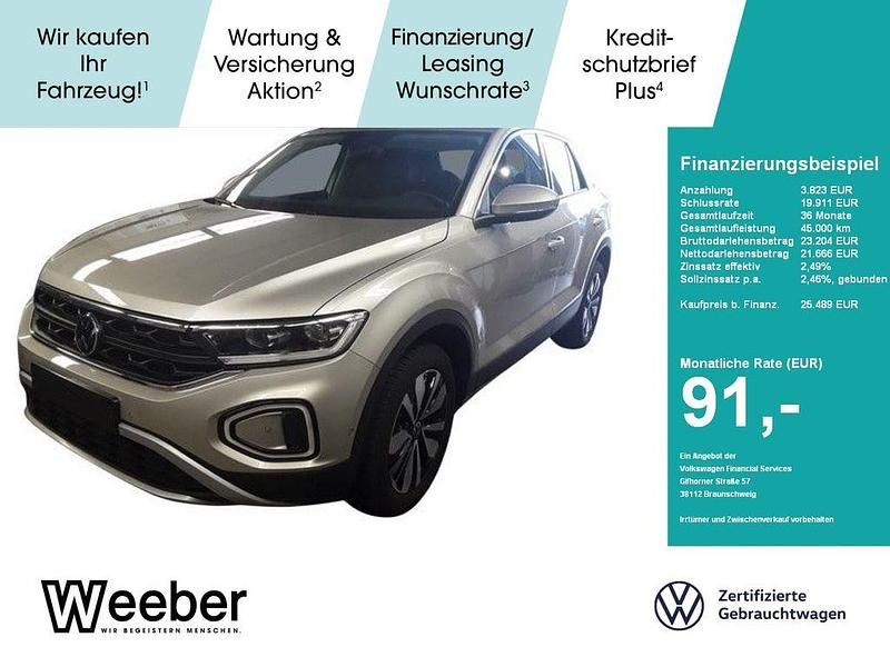 Ivory silver (metallic) Gebraucht 2024 VW T-Roc Move SUV | 25.488 € (Guter Preis) - Bild 1/4