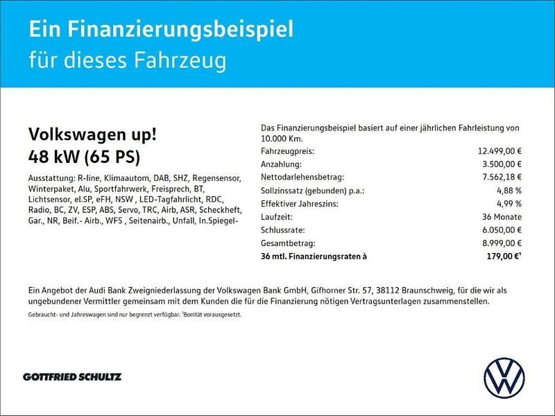 Weiss Gebraucht 2022 VW up! R-line Kleinwagen | 12.499 € (Fairer Preis) - Bild 1/1