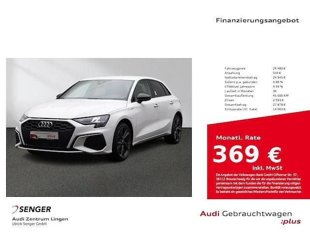 Ibisweiß Gebraucht 2023 Audi A3 Sportback e-tron S-Line Kleinwagen | 24.480 € (Superpreis) - Bild 1/4