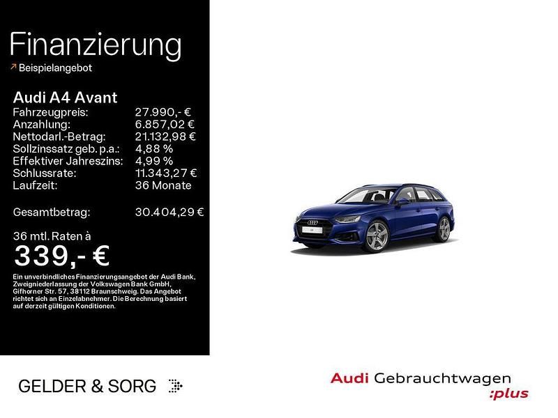 Navarrablau metallic Gebraucht 2020 Audi A4 Advanced Plus Kombi | 27.990 € (Fairer Preis) - Bild 1/4