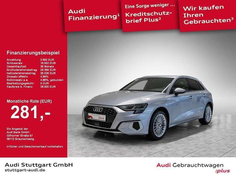 Gebraucht Audi A3 Sportback Advanced Plus 150 PS (110 kW) 2023 Florettsilber metallic Kleinwagen