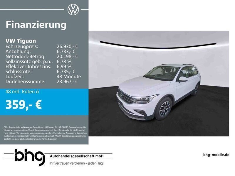 Pure white Gebraucht 2022 VW Tiguan Life SUV | 26.930 € (Fairer Preis) - Bild 1/3