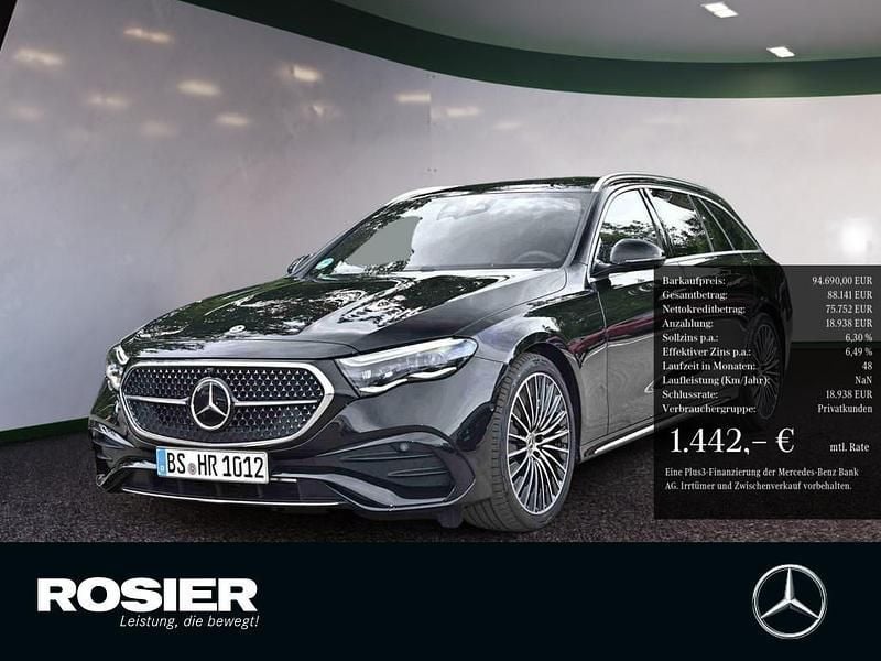 Schwarz / obsidianschwarz Gebraucht 2025 Mercedes E450 AMG line Kombi | 94.690 € - Bild 1/4