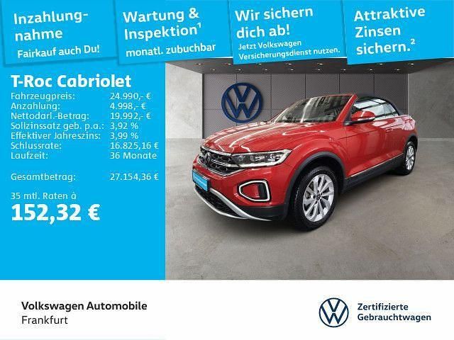 Kings red metallic/schwarz Gebraucht 2024 VW T-Roc Cabriolet Cabrio | 24.750 € (Superpreis) - Bild 1/4