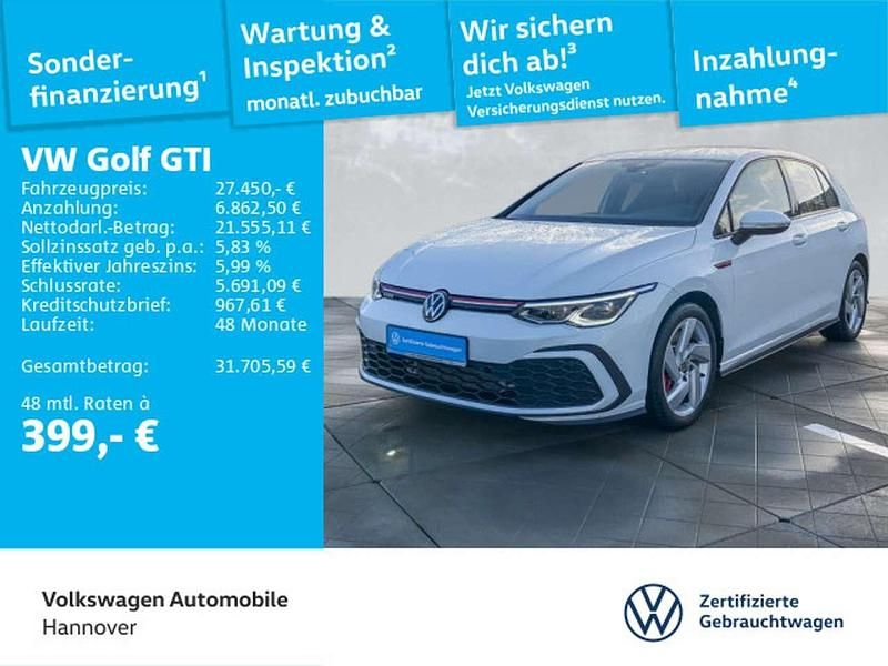 Pure white Gebraucht 2023 VW Golf VIII GTI Limousine | 31.950 € (Fairer Preis) - Bild 1/3