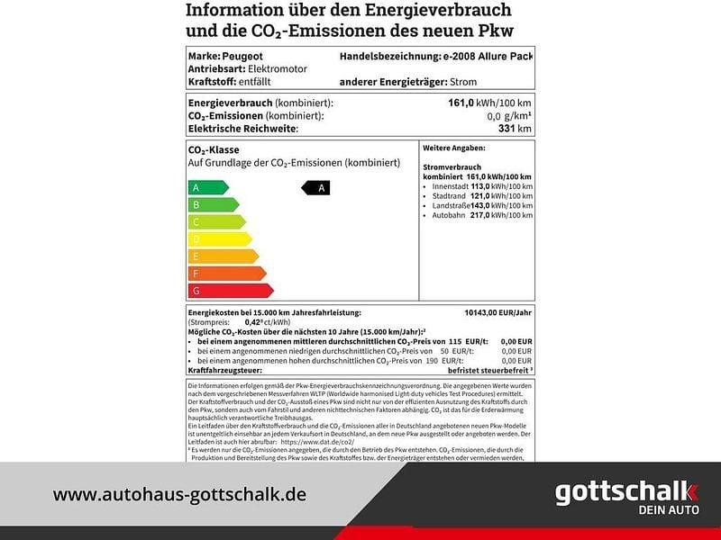Gebraucht Peugeot e-2008 Allure 100 kW (136 PS) 2023 Rot SUV