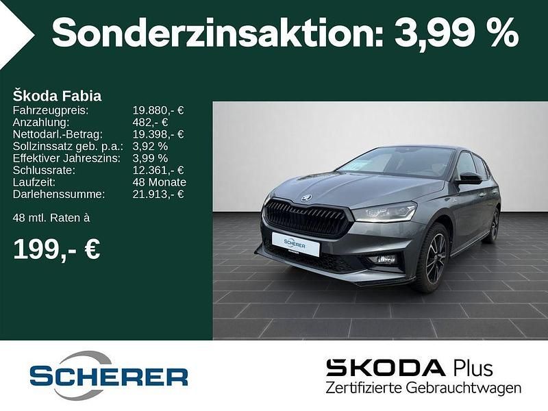 Graphitegrau metallic Gebraucht 2024 Skoda Fabia Monte Carlo Kleinwagen | 19.880 € (Fairer Preis) - Bild 1/4