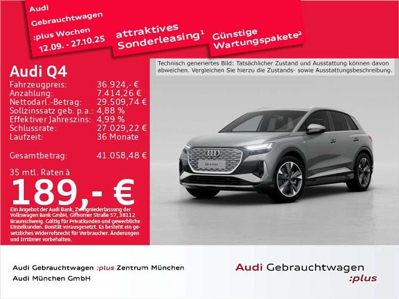 Taifungrau metallic Gebraucht 2022 Audi Q4 e-tron Ambiente SUV | 36.924 € (Fairer Preis) - Bild 1/2