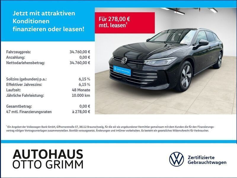 Schwarz (grenadillschwarz metallic) Gebraucht 2024 VW Passat Business Kombi | 34.760 € (Etwas zu teuer) - Bild 1/4