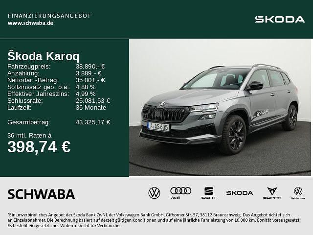 Graphitegrau metallic Gebraucht 2025 Skoda Karoq SportLine SUV | 38.890 € (Teuer) - Bild 1/4