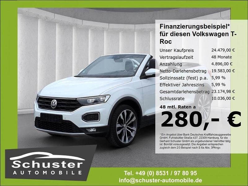 Weiss Gebraucht 2020 VW T-Roc Cabriolet Beats Cabrio | 24.479 € (Guter Preis) - Bild 1/4