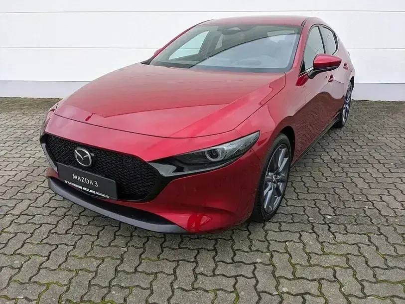 Nowe Mazda 3 Exclusive 140 KM (102 kW) 2025 Czerwony Sedan/Limuzyna