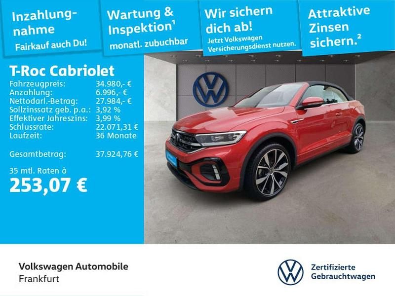 Kings red metallic/schwarz Gebraucht 2024 VW T-Roc Cabriolet R-line Cabrio | 34.981 € (Fairer Preis) - Bild 1/4