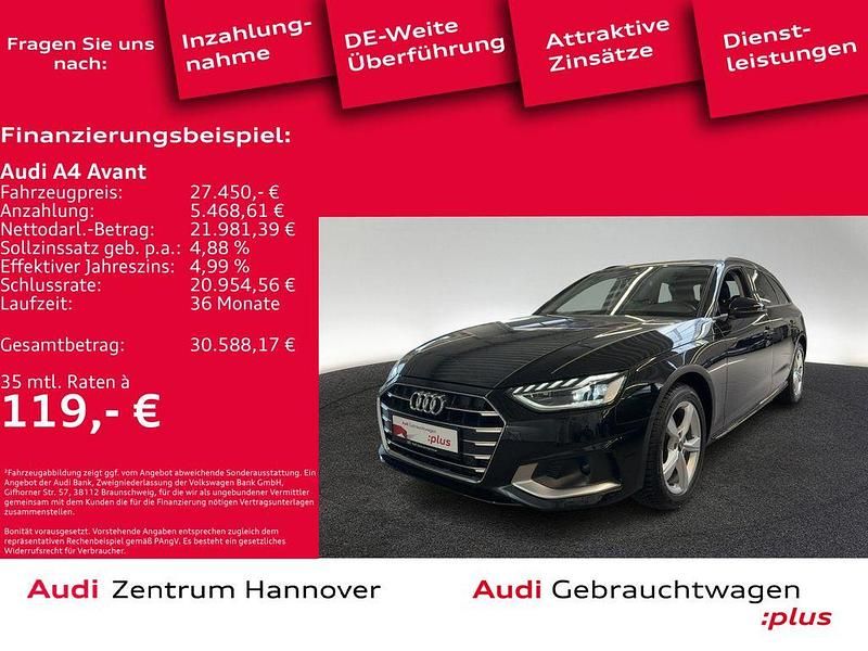 0e mythosschwarz metallic (metallic) Gebraucht 2023 Audi A4 Advanced Plus Kombi | 27.450 € (Guter Preis) - Bild 1/4