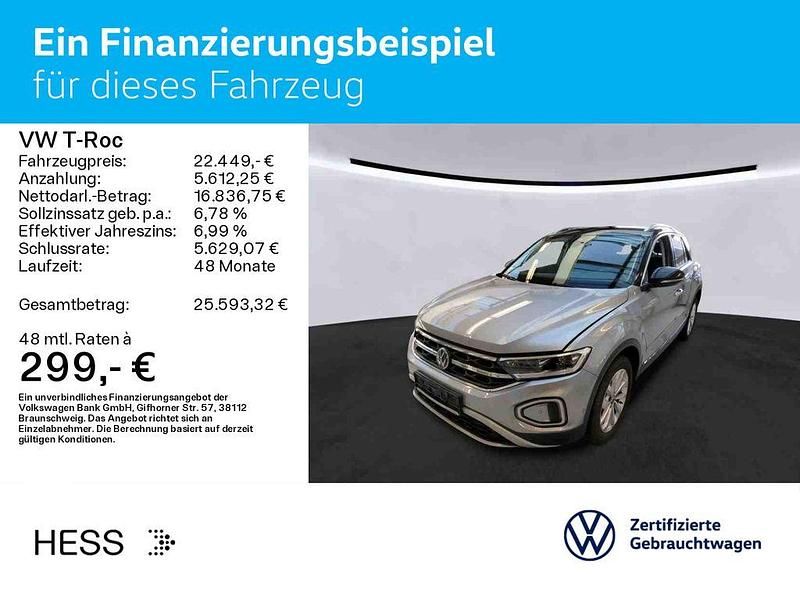 Gebraucht VW T-Roc Style 110 PS (80 kW) 2023 Pyrit silber metallic/schwarz SUV