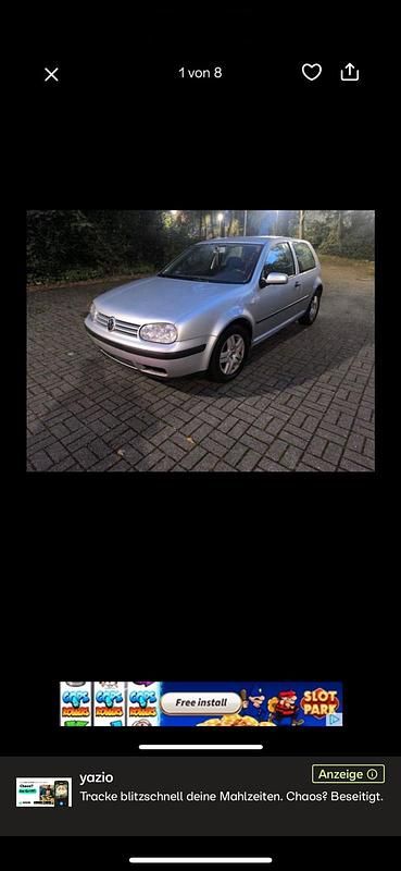 Silber Gebraucht 2002 VW Golf IV Kleinwagen | 500 € (Superpreis) - Bild 1/4