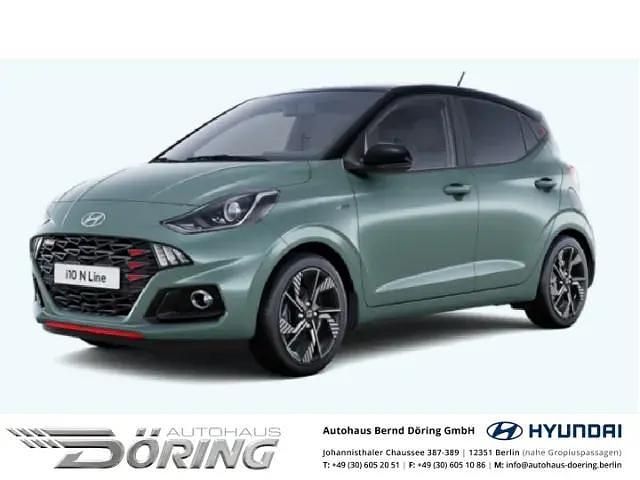 Mangrove green/ phantom black Gebraucht 2025 Hyundai i10 N Line Kleinwagen | 20.550 € (Fairer Preis) - Bild 1/1