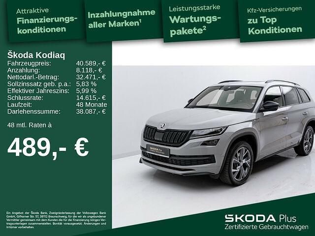Stahlgrau Gebraucht 2021 Skoda Kodiaq SportLine SUV | 40.589 € (Teuer) - Bild 1/2