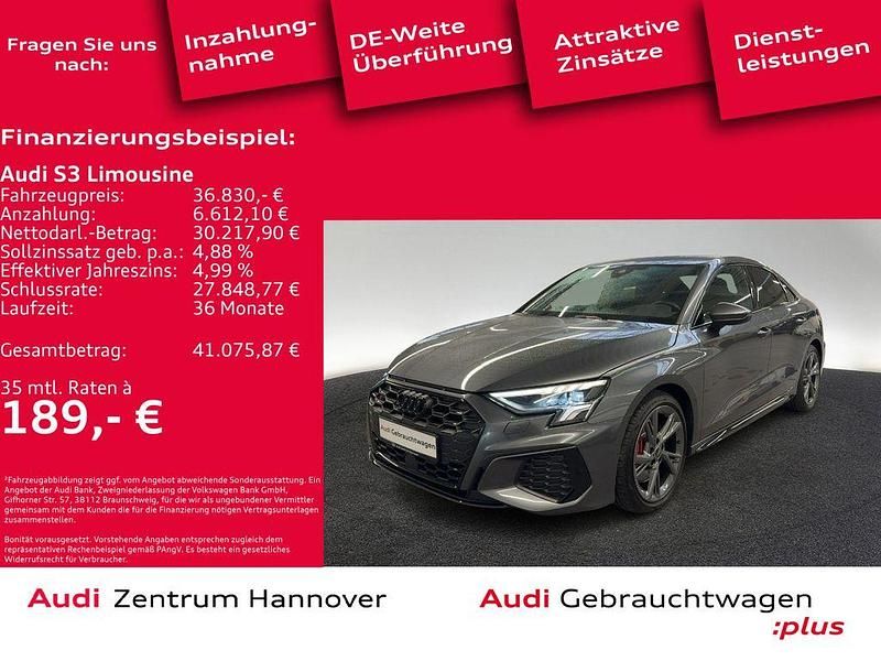 6y daytonagrau perleffekt (metallic) Gebraucht 2022 Audi S3 Ambiente Limousine | 36.830 € (Fairer Preis) - Bild 1/4