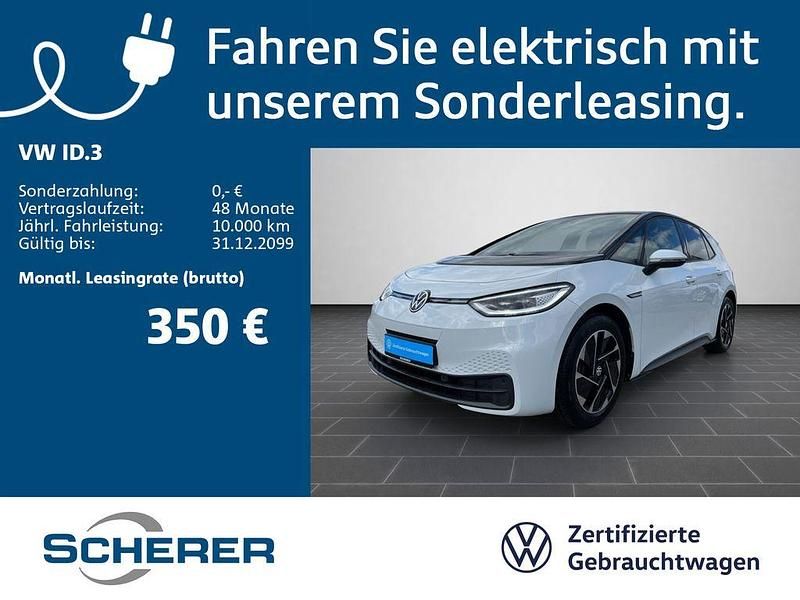 Gebraucht VW ID.3 Pro Performance 150 kW (204 PS) 2022 Gletscherweiß metallic schwarz (metallic) Kleinwagen