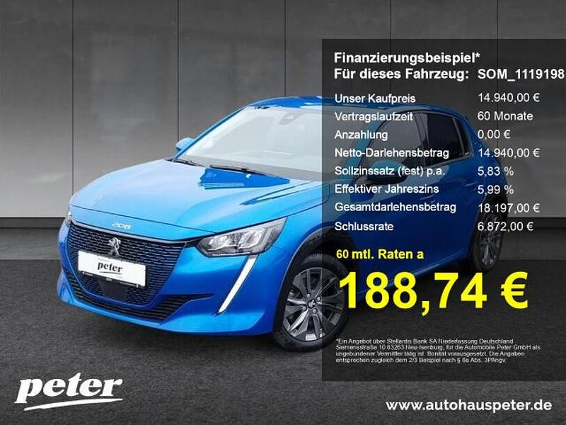Blau Gebraucht 2021 Peugeot e-208 Allure Kleinwagen | 14.940 € (Fairer Preis) - Bild 1/4