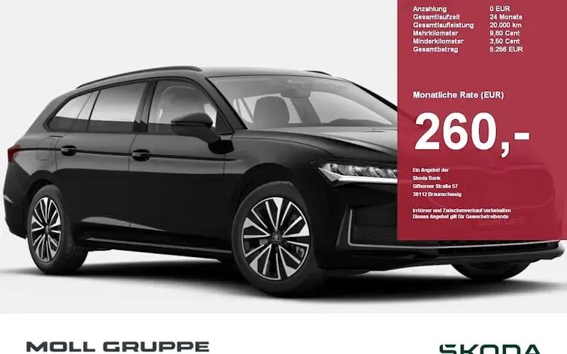Neu Skoda Superb Selection 150 PS (110 kW) 2025 Schwarz Kombi