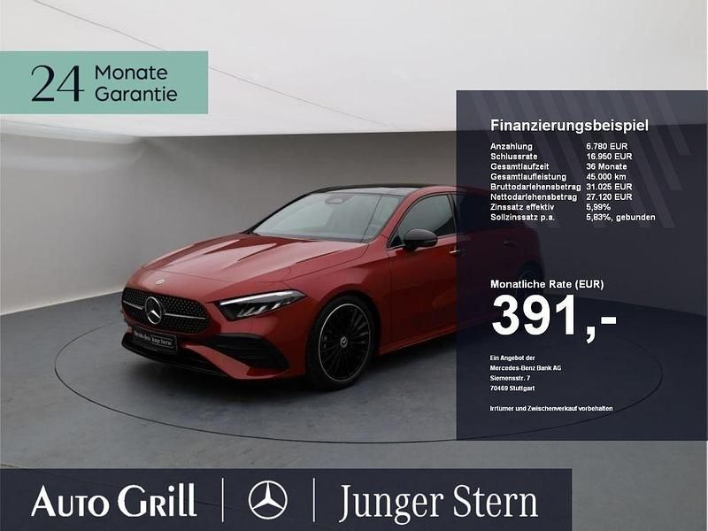 Manufaktur patagonienrot metallic Gebraucht 2024 Mercedes A180 AMG Kombi | 33.840 € (Fairer Preis) - Bild 1/4