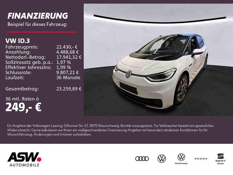 Gletscherweiß metallic Gebraucht 2022 VW ID.3 Pro Performance Kleinwagen | 22.430 € (Etwas zu teuer) - Bild 1/4