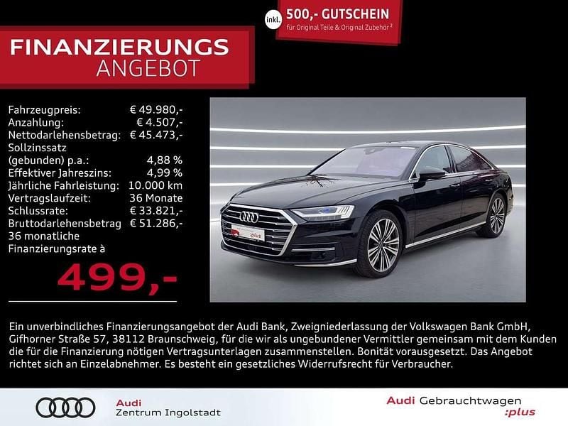 Mythosschwarz metallic Gebraucht 2021 Audi A8 Ambiente Limousine | 49.980 € (Guter Preis) - Bild 1/2