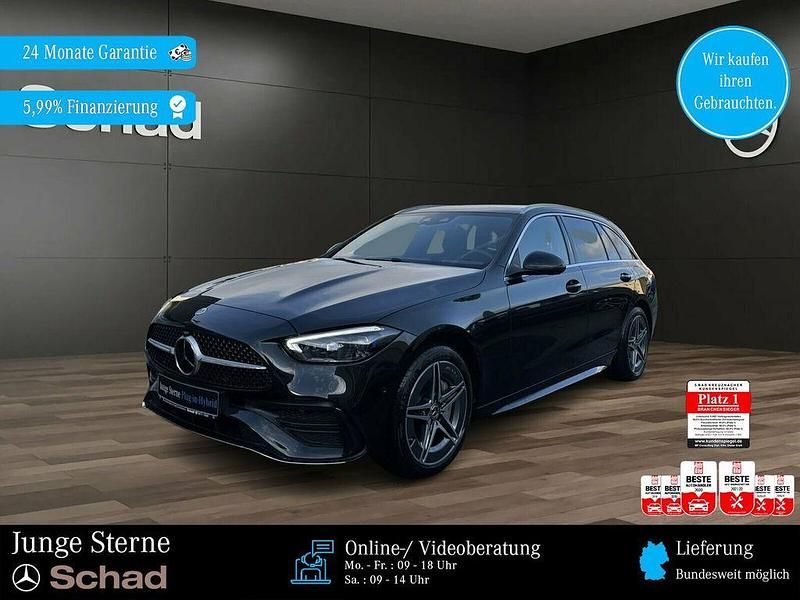 Obsidianschwarz Gebraucht 2024 Mercedes C300e AMG Kombi | 46.450 € (Fairer Preis) - Bild 1/4