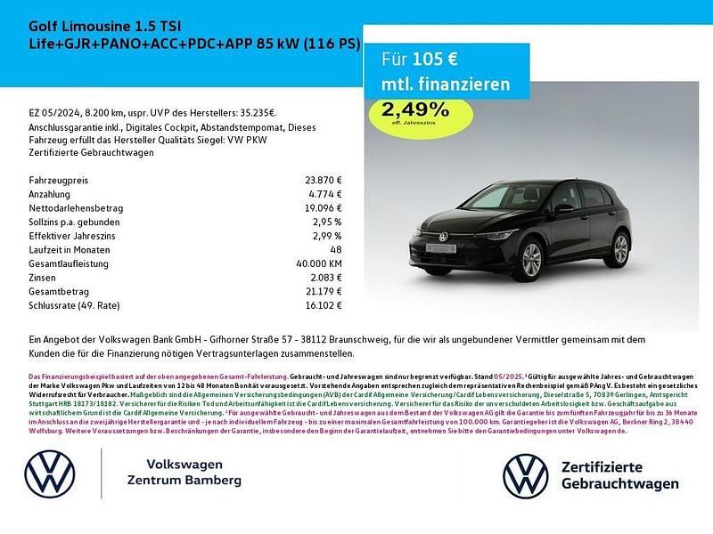 Schwarz Gebraucht 2024 VW Golf Life Limousine | 23.870 € (Fairer Preis) - Bild 1/4