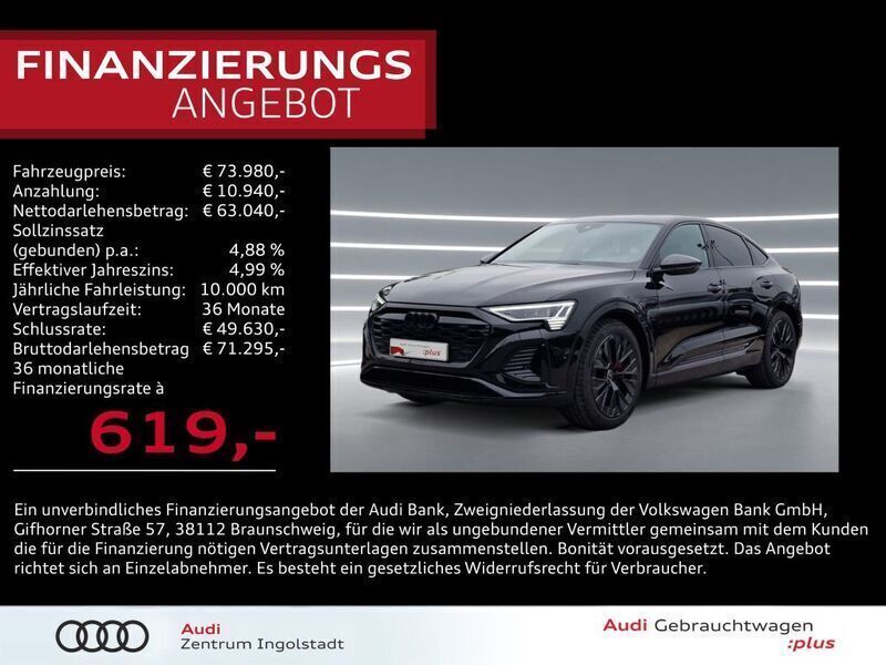 Mythosschwarz metallic Gebraucht 2023 Audi Q8 e-tron S-Line SUV | 73.980 € (Teuer) - Bild 1/3
