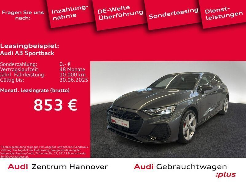Daytonagrau perleffekt Gebraucht 2025 Audi A3 Sportback e-tron S-Line Limousine | 60.290 € (Teuer) - Bild 1/4