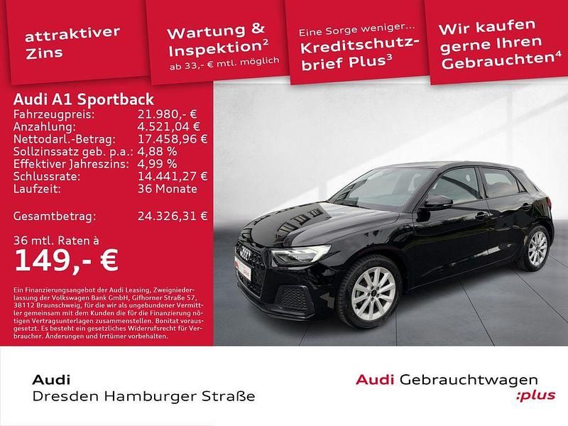 Mythosschwarz metallic Gebraucht 2024 Audi A1 Sportback Advanced Plus Kleinwagen | 26.990 € (Etwas zu teuer) - Bild 1/3
