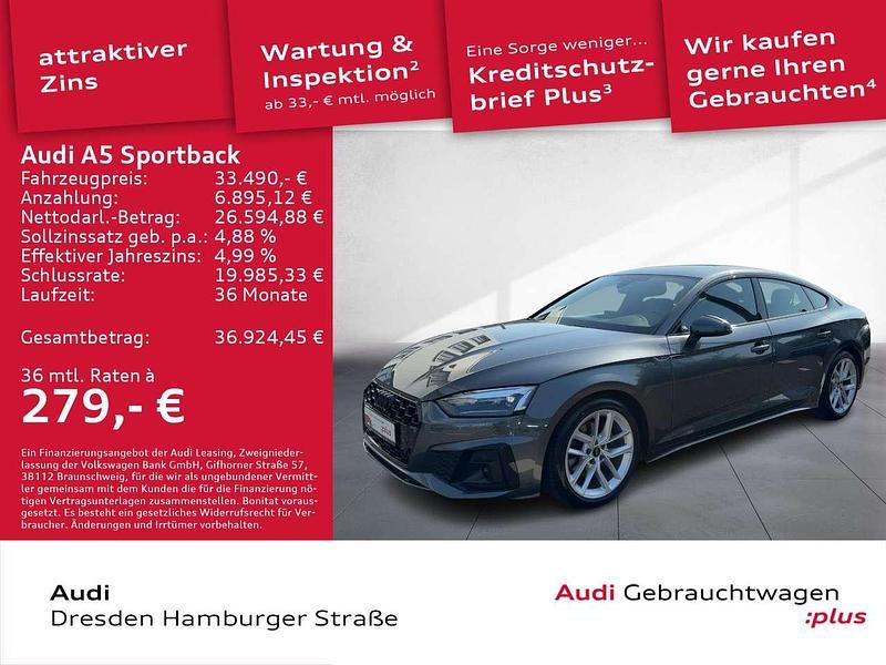 6y daytonagrau perleffekt Gebraucht 2023 Audi A5 S-Line Coupé | 33.490 € (Superpreis) - Bild 1/3