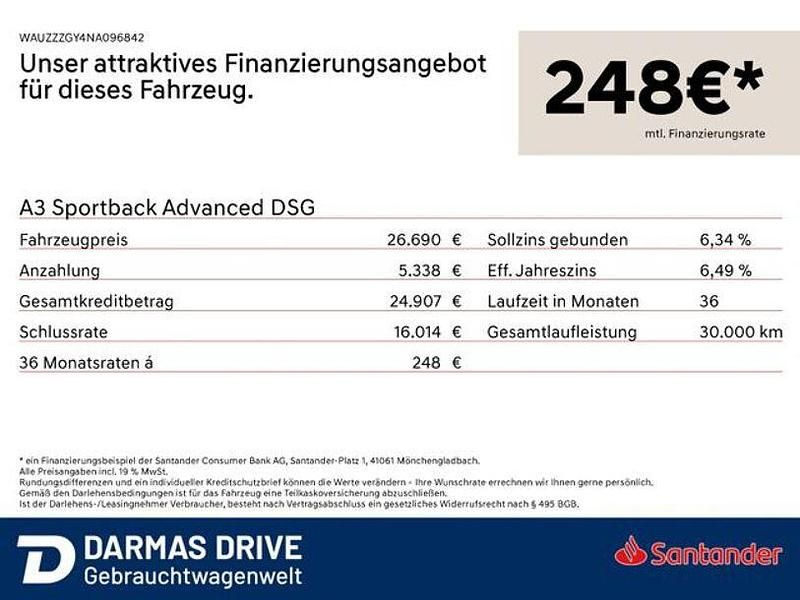 Schwarz Gebraucht 2022 Audi A3 Ambiente | 26.690 € - Bild 1/1
