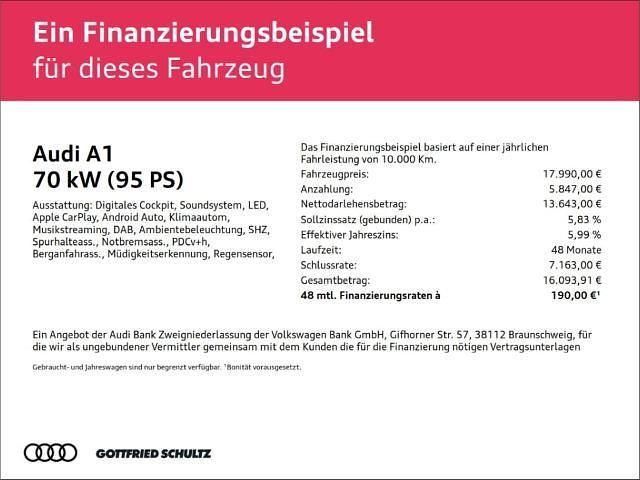 Gebraucht Audi A1 Sportback Ambiente 95 PS (69 kW) 2023 Weiss Kleinwagen